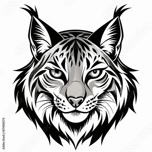 lynx, cat logo, illustration cat vector, cat head isolated vector, lynx background
