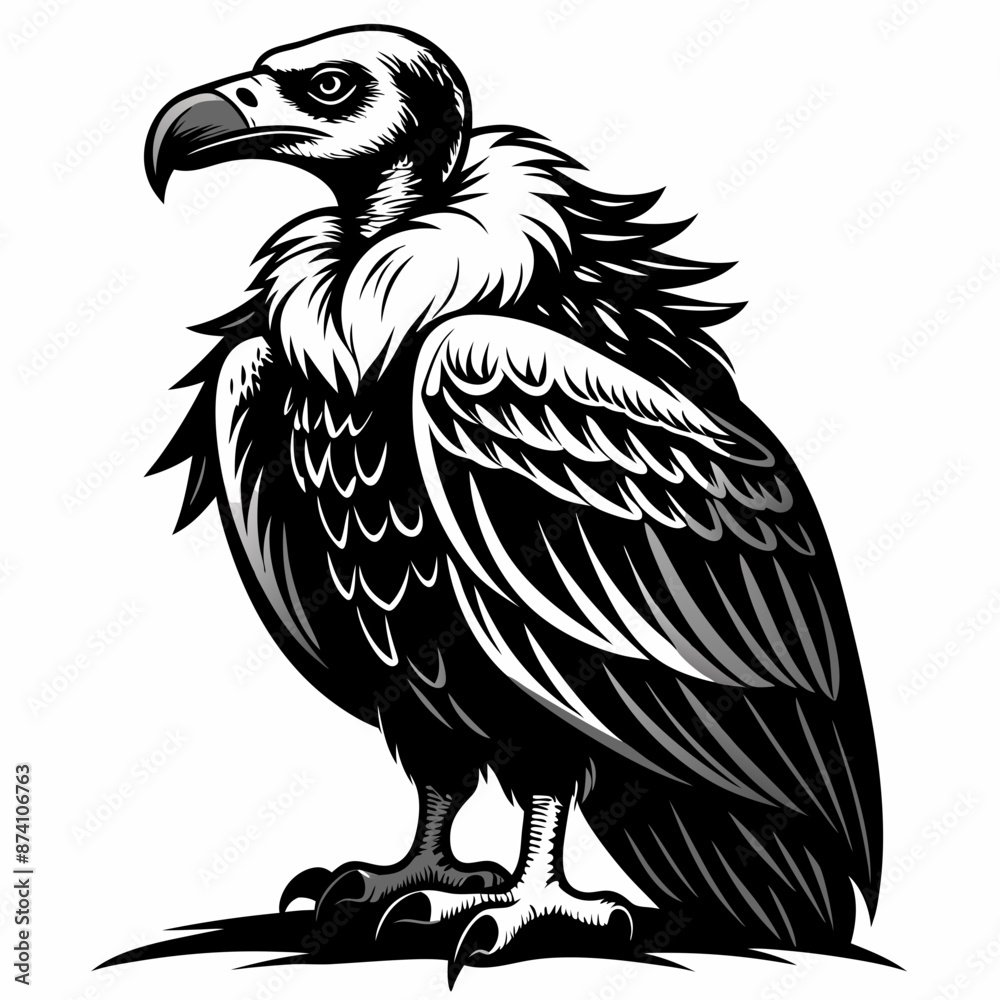 Obraz premium Intriguing Vulture Logo Design - Powerful, Stylized, Professional, Bold, Detailed