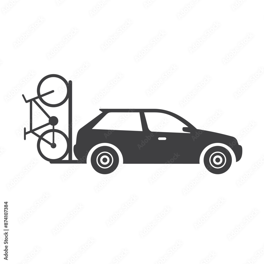 bike rack carrier, bike racks on car, vector art. bike rack carrier, bike racks on car, vector art.