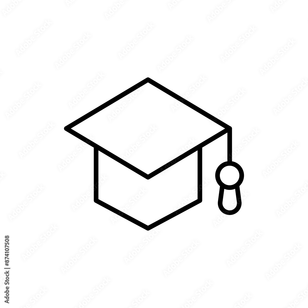 College hat outline icons, minimalist vector illustration ,simple transparent graphic element .Isolated on white background College hat outline icons, minimalist vector illustration ,simple transparent graphic element .Isolated on white background