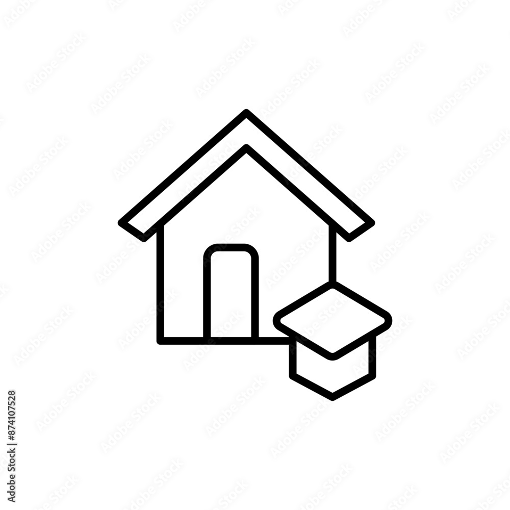 College house outline icons, minimalist vector illustration ,simple transparent graphic element .Isolated on white background College house outline icons, minimalist vector illustration ,simple transparent graphic element .Isolated on white background