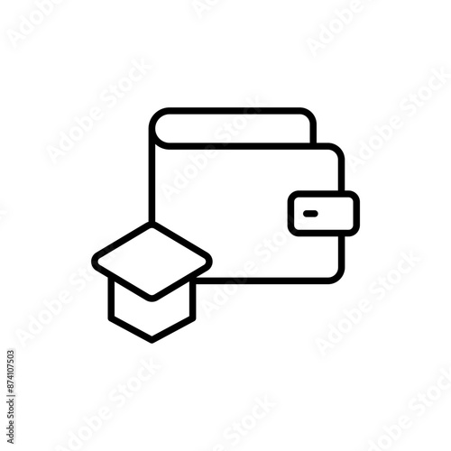 College wallet outline icons, minimalist vector illustration ,simple transparent graphic element .Isolated on white background