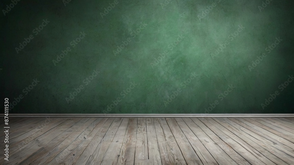 Green background in a photo studio Green background in a photo studio
