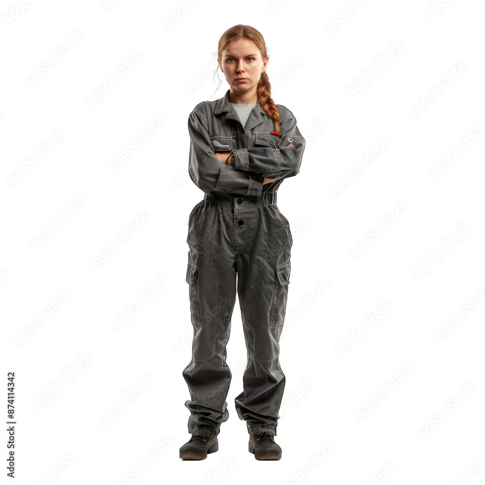 Portrait of a female auto mechanic. Transparent background or PNG file. Portrait of a female auto mechanic. Transparent background or PNG file.
