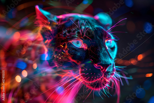 Neon Panther Illustration