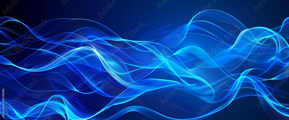 The abstract background of spacetime consists of a blue glowing plasma yarn