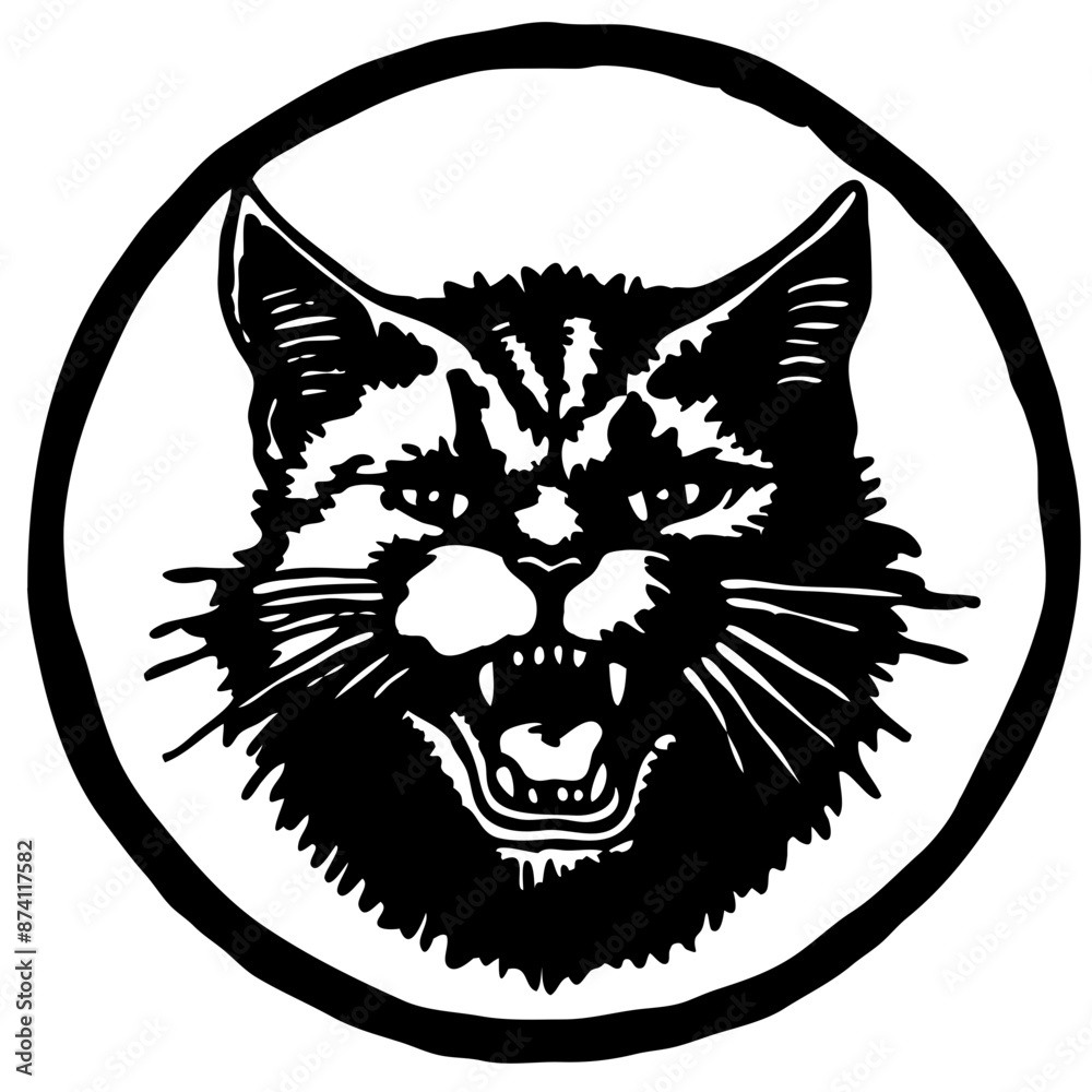 Angry cat head SVG vector transparent background PNG clipart Angry cat head SVG vector transparent background PNG clipart