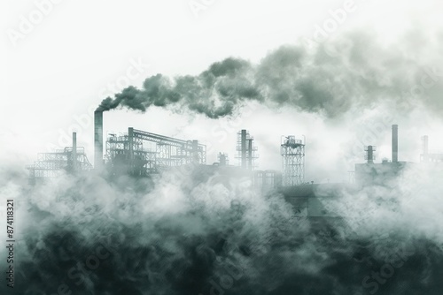 Factory smoke architecture pollution. photo