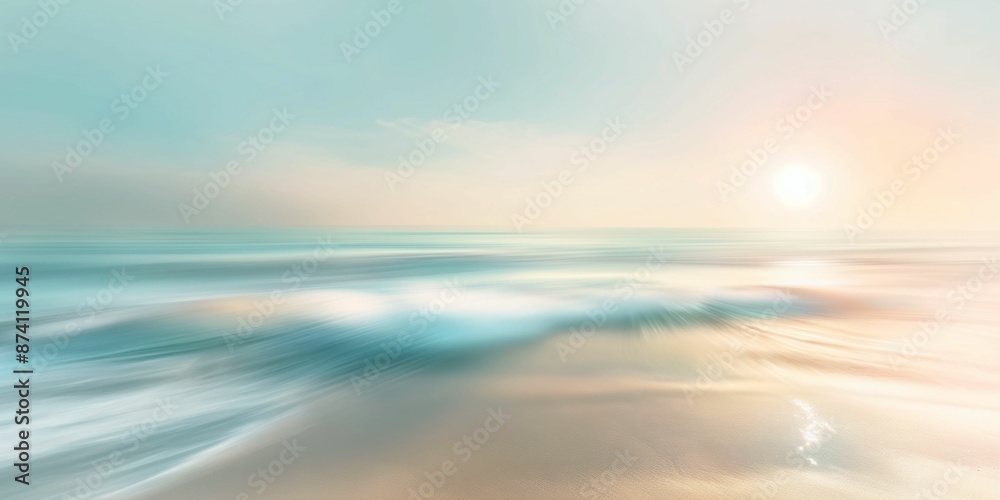 Abstract ocean waves depicted in soft pastel colors, offering ample copy space for serene and tranquil-themed designs, ideal for relaxation, mindfulness, or coastal-themed concepts. Abstract ocean waves depicted in soft pastel colors, offering ample copy space for serene and tranquil-themed designs, ideal for relaxation, mindfulness, or coastal-themed concepts.