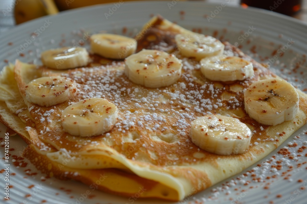 Banana Crepes with Powdered Sugar Banana Crepes with Powdered Sugar