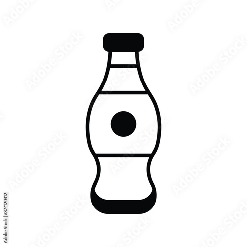 cola icon with white background vector stock illustration