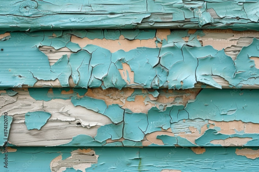Peeling Blue Paint on Weathered Wooden Siding Peeling Blue Paint on Weathered Wooden Siding