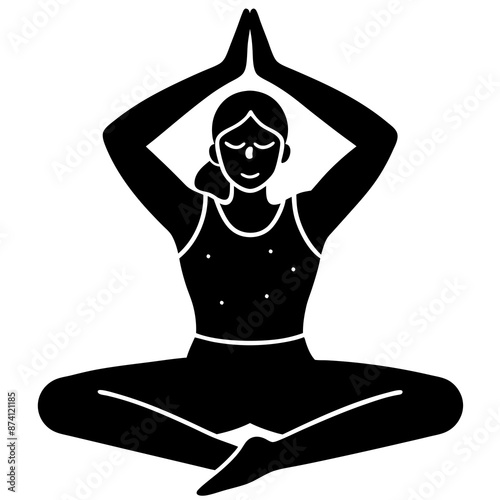 silhouette of yoga person