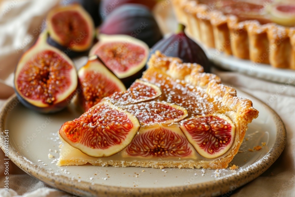 Fig Tart Slice with Fresh Figs Fig Tart Slice with Fresh Figs