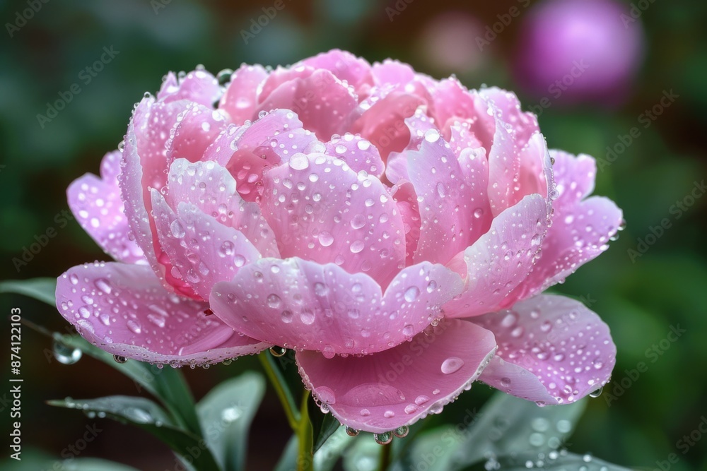 Beautiful Pink Peony with Dew Drops Beautiful Pink Peony with Dew Drops