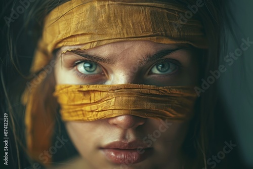 Mysterious Woman with Yellow Headband Portrait