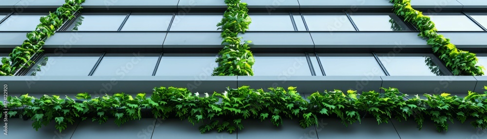 Green Wall on Modern Building. Green Wall on Modern Building.