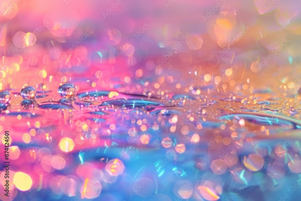 Abstract Colorful Water Droplets Background Abstract Colorful Water Droplets Background