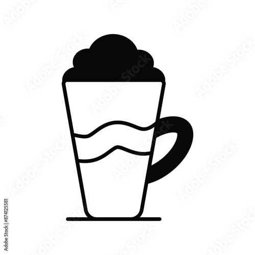 latte macchiato icon with white background vector stock illustration