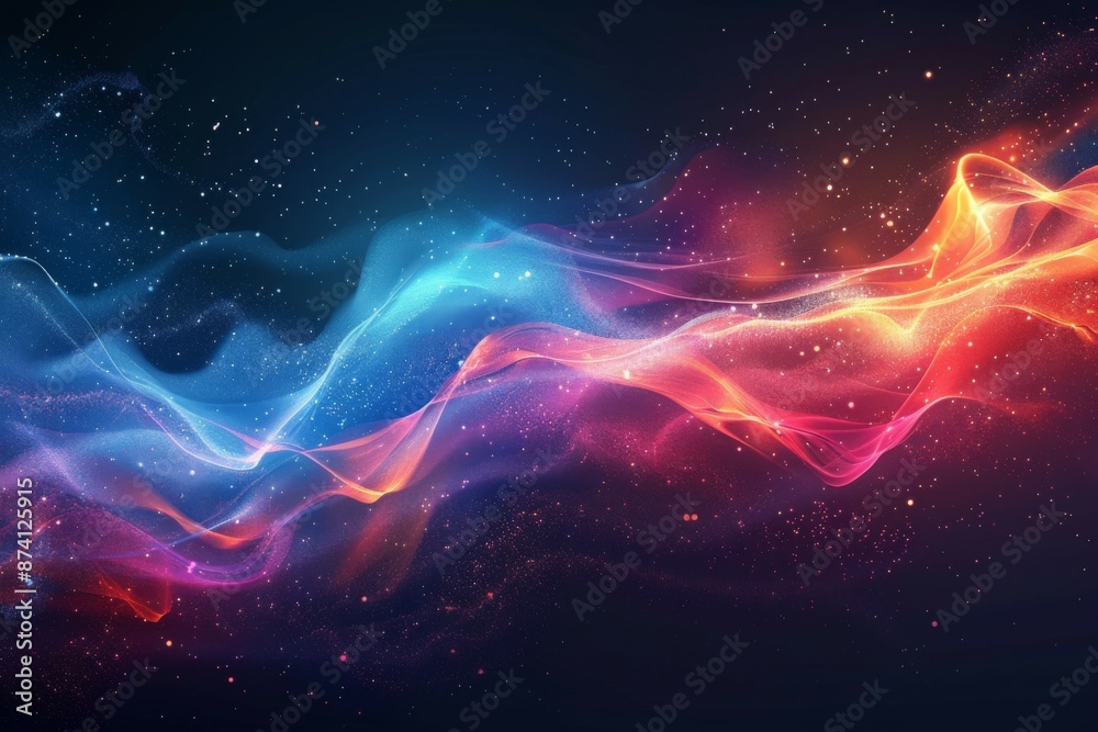 Abstract Colorful Waves with Stars Abstract Colorful Waves with Stars