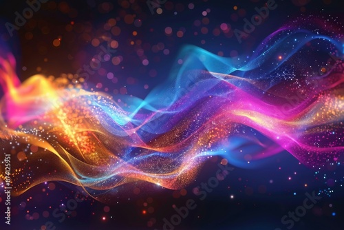 Abstract Colorful Wave Energy Background