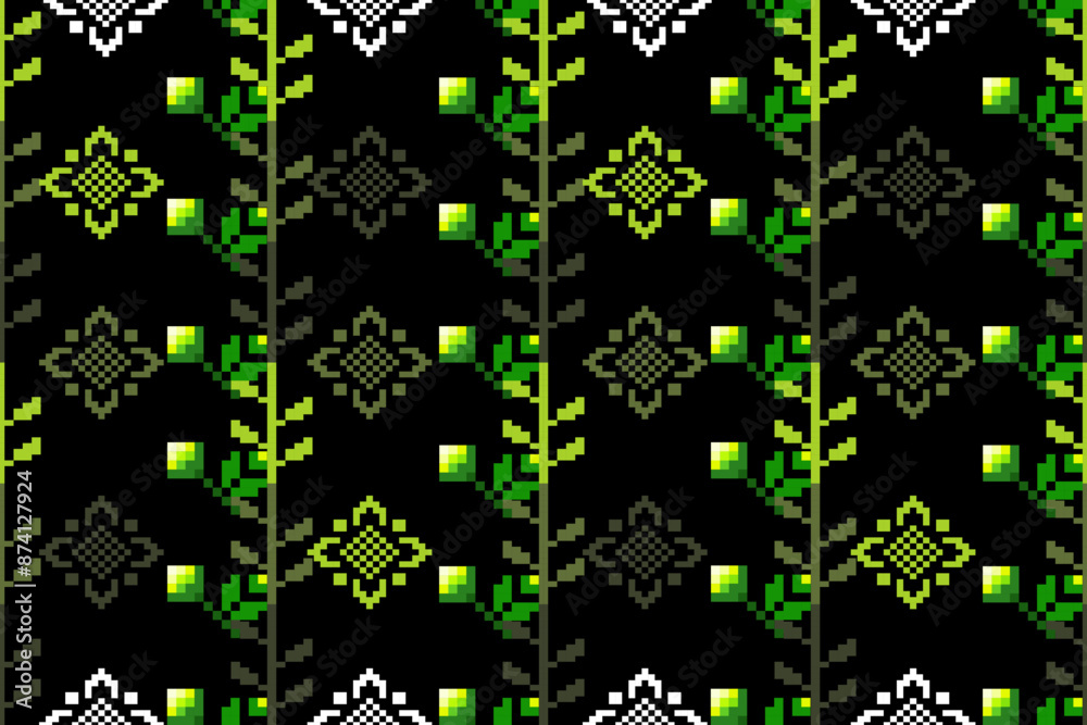 Pixel ethnic pattern oriental traditional. design fabric pattern textile African Indonesian Indian seamless Aztec style abstract vector illustration for print clothing, texture, fabric, wallpaper, dec Pixel ethnic pattern oriental traditional. design fabric pattern textile African Indonesian Indian seamless Aztec style abstract vector illustration for print clothing, texture, fabric, wallpaper, dec