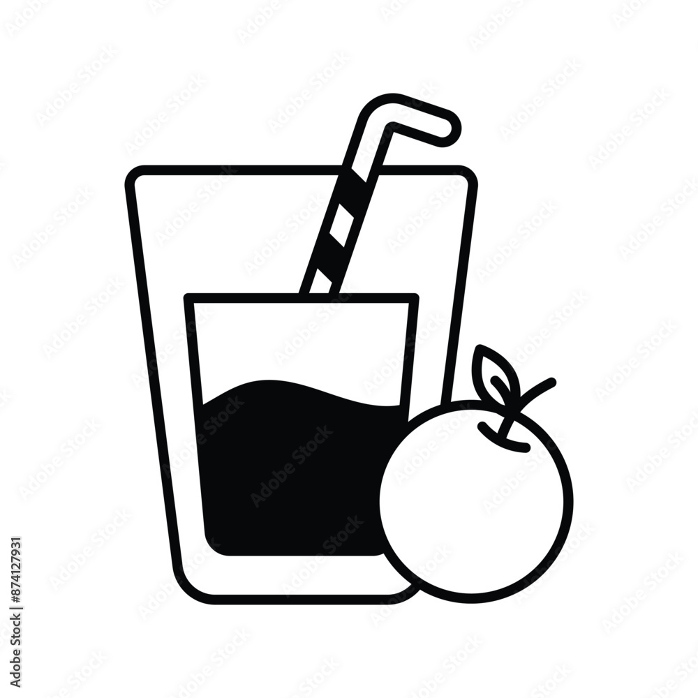 orange juice icon with white background vector stock illustration orange juice icon with white background vector stock illustration