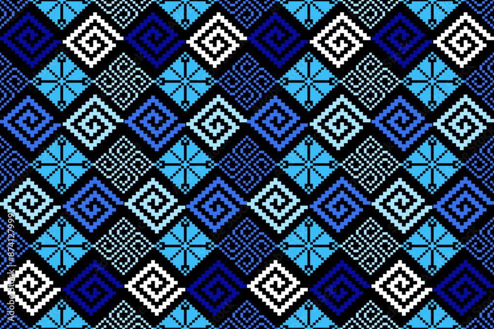 Pixel ethnic pattern oriental traditional. design fabric pattern textile African Indonesian Indian seamless Aztec style abstract vector illustration for print clothing, texture, fabric, wallpaper, dec Pixel ethnic pattern oriental traditional. design fabric pattern textile African Indonesian Indian seamless Aztec style abstract vector illustration for print clothing, texture, fabric, wallpaper, dec