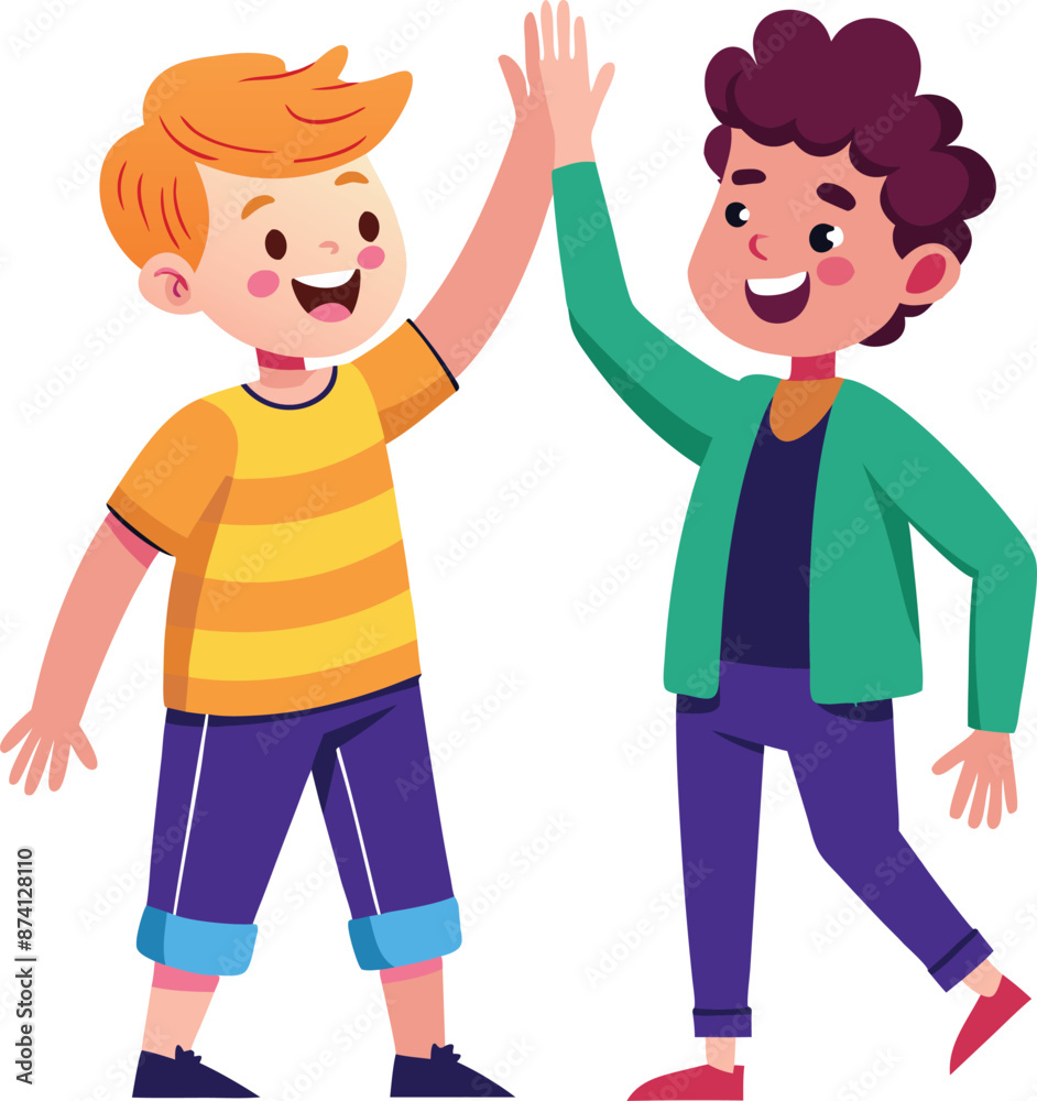 Vibrant Illustration of Teens Celebrating Friendship Day Vibrant Illustration of Teens Celebrating Friendship Day