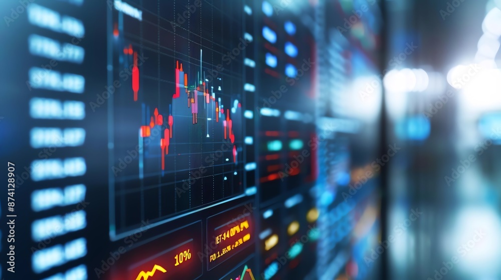 Financial Reporting Depict financial reports and charts displayed on a digital board Financial Reporting Depict financial reports and charts displayed on a digital board