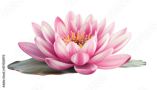 Pink lotus flower isolated on white background