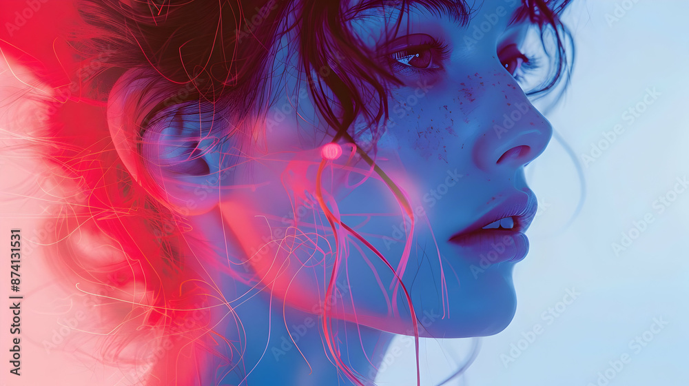 Neon Glow Portrait - Digital Art Illustration Neon Glow Portrait - Digital Art Illustration