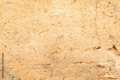 A close up of a cracked and...