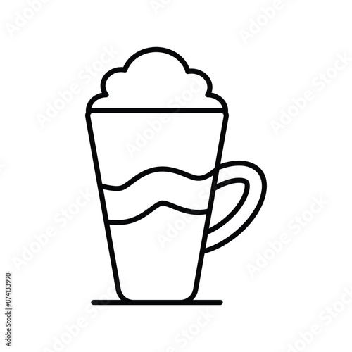 latte macchiato icon with white background vector stock illustration