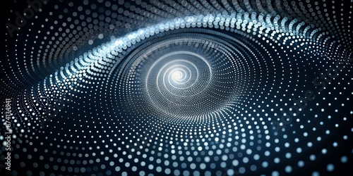 Abstract Blue and White Spiral Dot Pattern - Futuristic Design