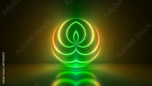 abstract neon light design green yellow background