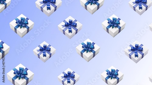 Gift boxes pattern. 3d realistic looped animation. Gift give away, Mobile Marketing, earning prizes, bonus or rewards from store. online present or gift. Christmas, Valentine's Day holiday, birthday