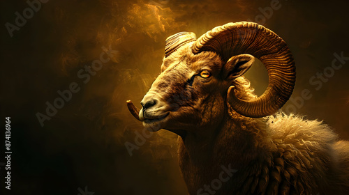 Golden Ram Illustration © Siasart Studio