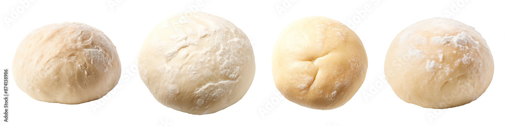 Collection of fresh raw dough balls isolated on transparent background Collection of fresh raw dough balls isolated on transparent background