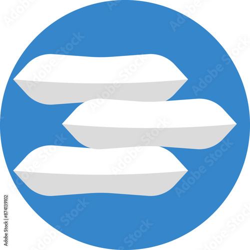 Soft pillows icon, evoking the essence of comfort and tranquility for sleep-related themes.