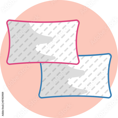 Icon of pillows, representing bedtime and restful nights in the 'Sleeping' category. photo