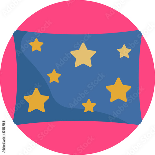 Icon depicting a cushioned pillow, perfectly plumped, representing restful sleep and peaceful dreams.