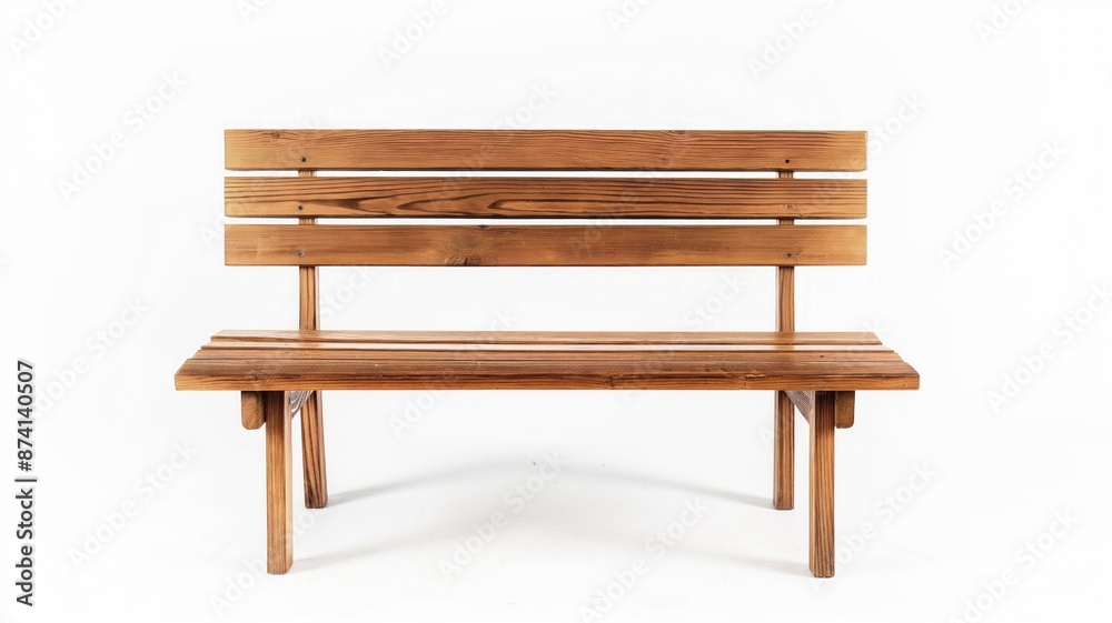 Rustic wooden bench with a natural finish, perfect for outdoor spaces and gardens, isolated on a white background for a clean and modern look. Rustic wooden bench with a natural finish, perfect for outdoor spaces and gardens, isolated on a white background for a clean and modern look.