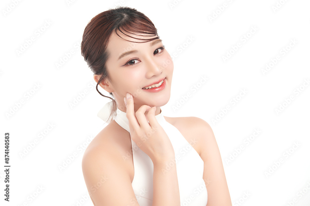 Beautiful young asian woman with clean fresh skin on white background, Face care, Facial treatment, Cosmetology, beauty and spa, Asian women portrait. Beautiful young asian woman with clean fresh skin on white background, Face care, Facial treatment, Cosmetology, beauty and spa, Asian women portrait.