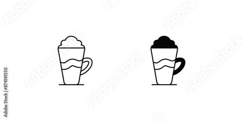 latte macchiato icon with white background vector stock illustration