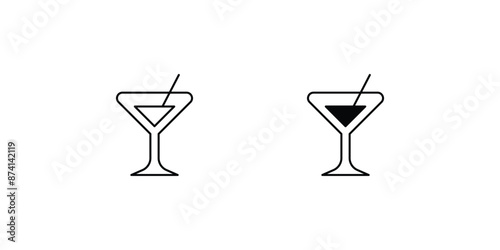 martini icon with white background vector stock illustration