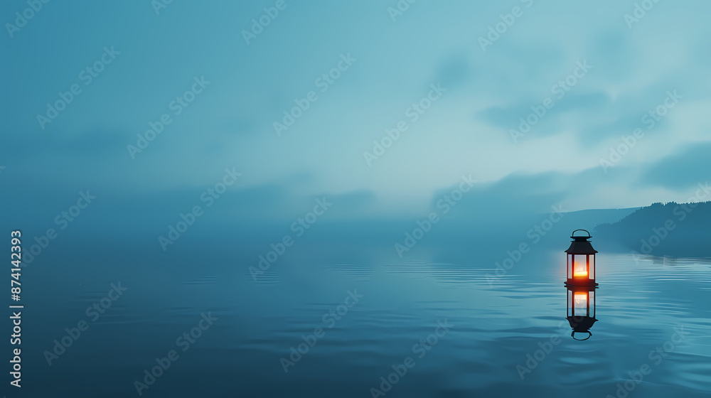 Fototapeta premium A lantern floating on the water