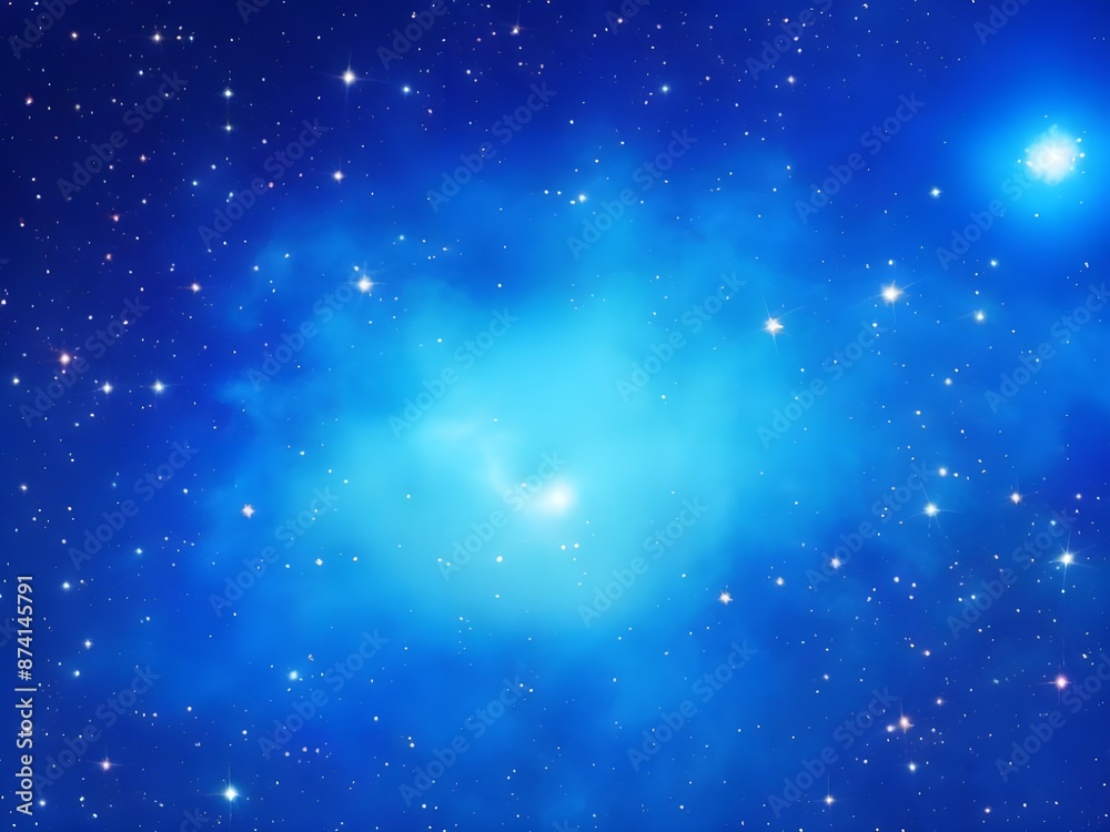 Vivid Blue Nebula with Stars Illuminating a Beautiful, Smooth Cosmic Background Vivid Blue Nebula with Stars Illuminating a Beautiful, Smooth Cosmic Background
