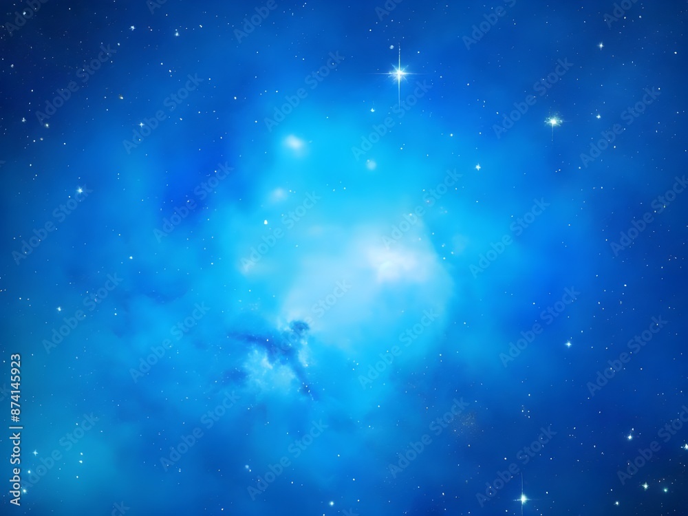 Vivid Blue Nebula with Stars Illuminating a Beautiful, Smooth Cosmic Background Vivid Blue Nebula with Stars Illuminating a Beautiful, Smooth Cosmic Background