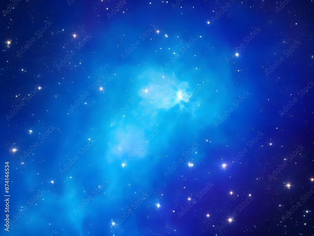 Vivid Blue Nebula with Stars Illuminating a Beautiful, Smooth Cosmic Background Vivid Blue Nebula with Stars Illuminating a Beautiful, Smooth Cosmic Background
